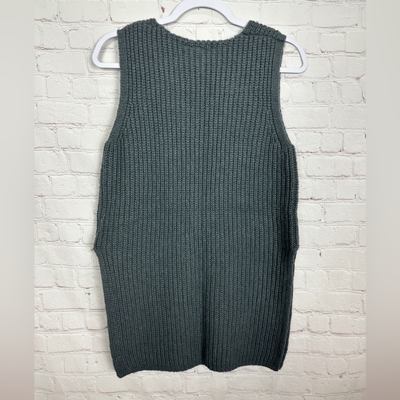Moth x Anthropologie Gray Alpaca Wool Sleeveless Tunic Chunky Knit Sweater Sz M - Picture 6 of 6